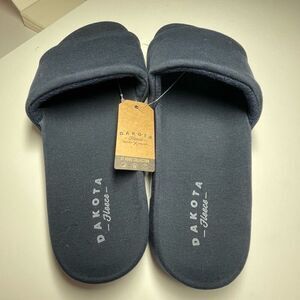 Men Fleece Slip On Slides / Slippers, Navy Nwt size 11